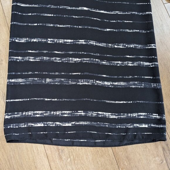 Vince Shadow Stripe Silk Dress Shift V-Neck 3/4 Sleeve Women's Sz S - Picture 6 of 12